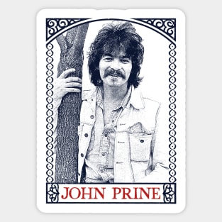 John Prine \\ Retro 70s Style Fan Art Design Sticker